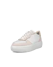 Women's ECCO® Street Platform Leather Trainer - White - M