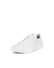 Women's ECCO® Street Tray Leather Trainer - White - M