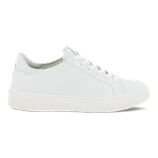 Women's ECCO® Street Tray Leather Trainer - White - Outside