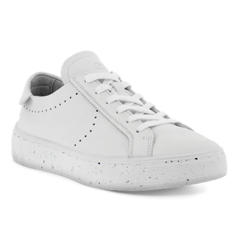 grå assimilation Alabama ECCO® Street Tray sneakers i læder til damer | Hvid