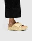 Women's ECCO® Cozmo PF Leather Sandal - Yellow - Lifestyle_Image_1