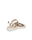 ECCO® Flowt sandale plate en cuir pour femme - Doré - B