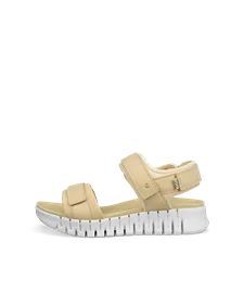 Women's ECCO® Gruuv Sol Nubuck Heeled Sandal - Yellow - O