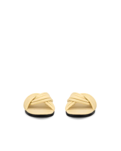 ECCO® Sculpted Alba 25 női magassarkú bőrszandál - Sárga - Front_Pair