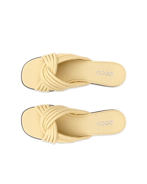 ECCO® Sculpted Alba 25 női magassarkú bőrszandál - Sárga - Top_Left_Pair