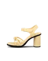Ženski usnjeni sandali s peto ECCO® Sculpted Alba 65 - rumena - O