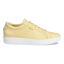 Women's ECCO® Soft 60 Leather Trainer - Yellow - Outside
