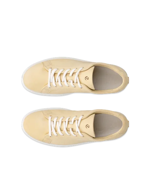 ECCO® Soft 60 Dames nubuck sneaker - Geel - Top_Left_Pair