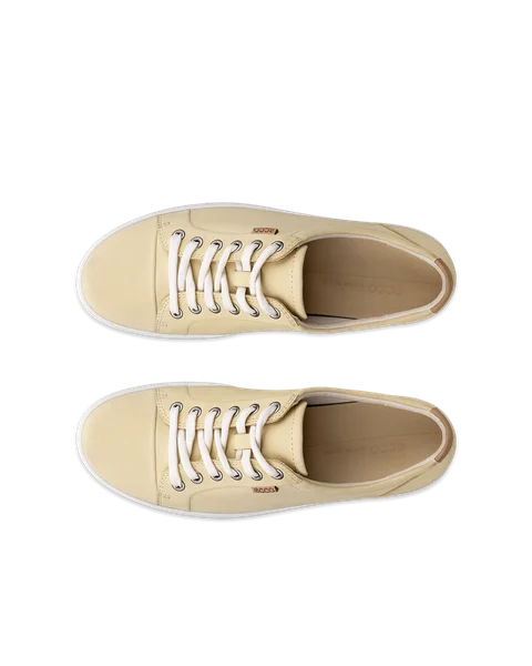 Women's ECCO® Soft 7 Nubuck Trainer - Yellow - Top_Left_Pair