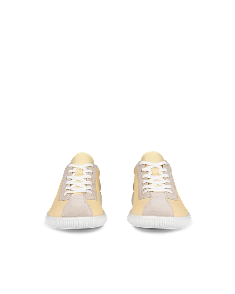 ECCO® Soft Zero dame sneakers skinn - Gul - Front_Pair