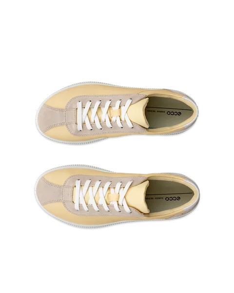 ECCO® Soft Zero dame sneakers skinn - Gul - Top_Left_Pair