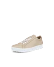 Men's ECCO® Soft 60 Leather Trainer - Beige - M