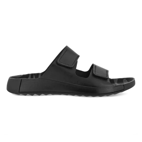 Men's ECCO® Cozmo Leather Two Strap Sandal - Black - Outside