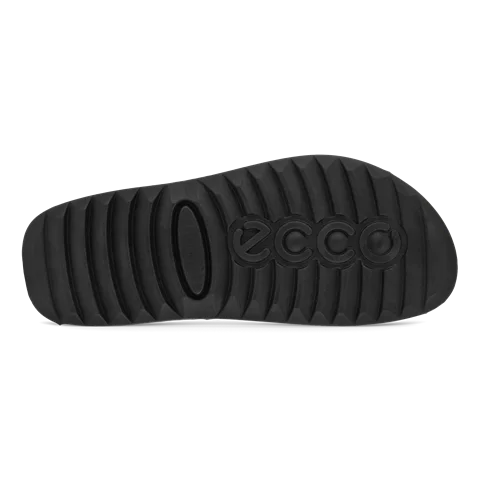 Men's ECCO® Cozmo Leather Two Strap Sandal - Black - Sole