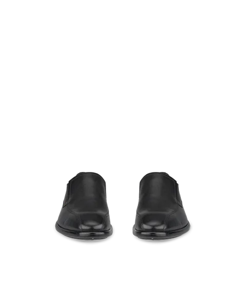 Men's ECCO® Citytray Leather Slip-On Dress Shoe - Black - Front_Pair