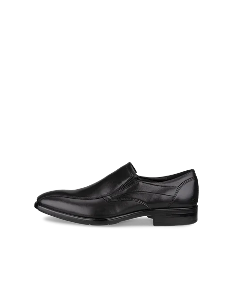 Men's ECCO® Citytray Leather Slip-On Dress Shoe - Black - O