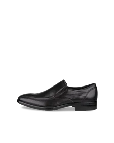 Men's ECCO® Citytray Leather Slip-On Dress Shoe - Black - O