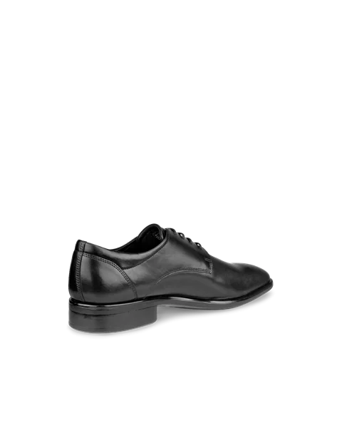 Men's ECCO® Citytray Leather Derby Shoe - Black - B