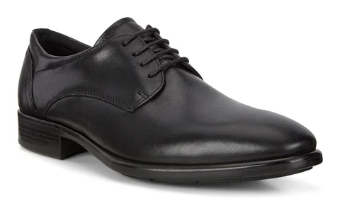 Men's ECCO® Citytray Leather Derby Shoe | Black
