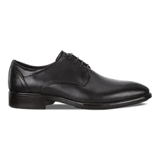 Men's ECCO® Citytray Leather Derby Shoe - Black - Outside