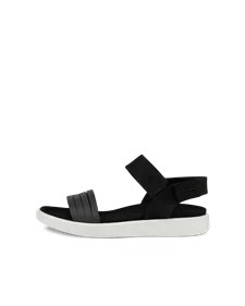 Men's ECCO® Cozmo Leather Two Strap Sandal - Black - O