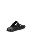 Men's ECCO® Cozmo Leather Two Strap Sandal - Black - B
