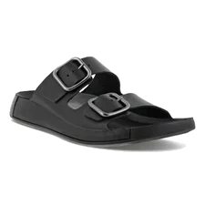 ECCO® Cozmo sandaler i læder med to remme og spænde til herrer - Sort - Main