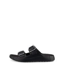 ECCO® Cozmo sandaler i læder med to remme og spænde til herrer - Sort - O