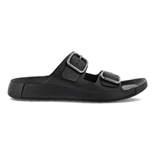 Męskie skórzane sandały z dwoma paskami ECCO® Cozmo - Czarny - Outside