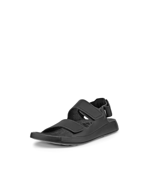 Men's ECCO® Cozmo Leather Two Strap Sandal - Black - M