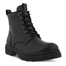 Men's ECCO Grainer Leather Lace-Up Boot - Black - Main