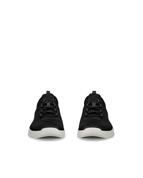 Men's ECCO® Gruuv Leather Trainer - Black - Front_Pair