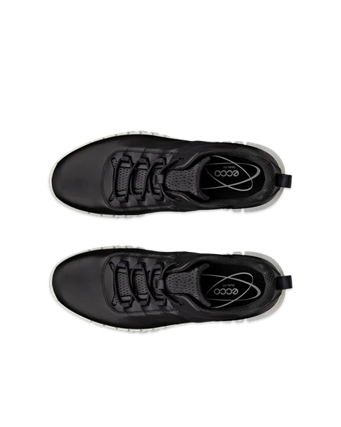 Men's ECCO® Gruuv Leather Trainer - Black - Top_Left_Pair