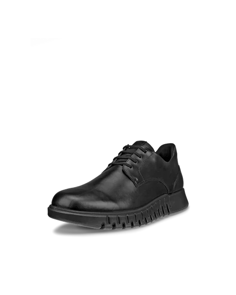 Men's ECCO® Gruuv Studio Leather Trainer - Black - M