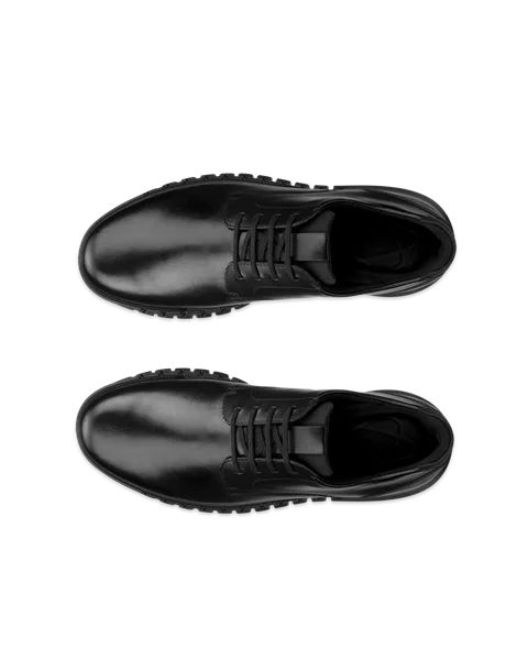 Men's ECCO® Gruuv Studio Leather Trainer - Black - Top_Left_Pair