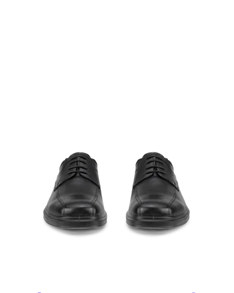 Men's ECCO® Helsinki 2 Leather Bike-Toe Derby Shoe - Black - Front_Pair