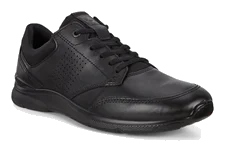 Męskie skórzane buty sznurowane ECCO® Irving - Czarny - Nfh