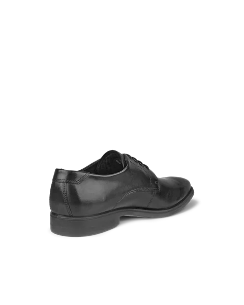 Men's ECCO® Melbourne Leather Derby Shoe - Black - B