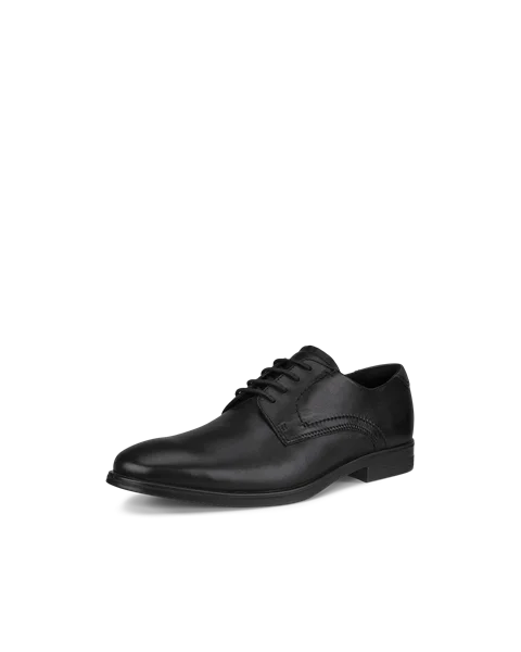 Men's ECCO® Melbourne Leather Derby Shoe - Black - M