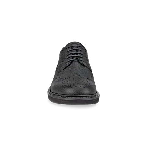 Pánská kožená obuv s Brogue zdobením ECCO® Metropole London - Černá - Front