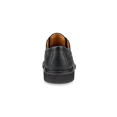 Pánská kožená obuv s Brogue zdobením ECCO® Metropole London - Černá - Heel