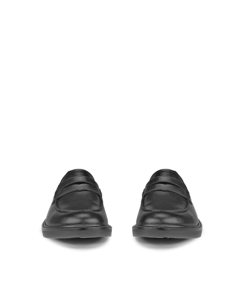 ECCO® Metropole London chaussures bout mocassin en cuir pour homme - Noir - Front_Pair