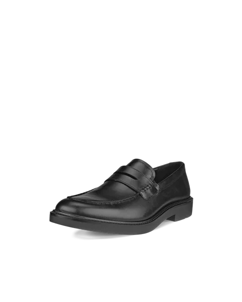 Men's ECCO® Metropole London Leather Moc-Toe Shoe - Black - M