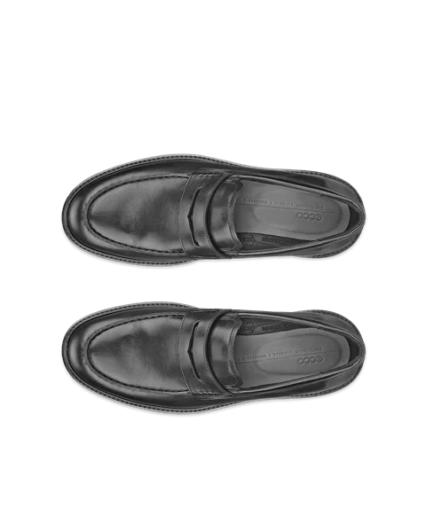 ECCO® Metropole London chaussures bout mocassin en cuir pour homme - Noir - Top_Left_Pair