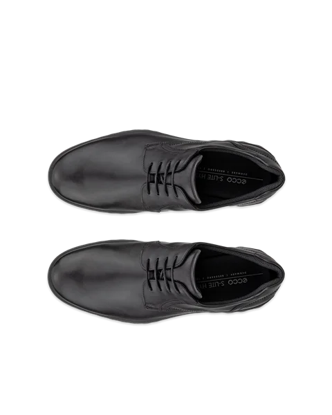 Men's ECCO® S Lite Hybrid Leather Derby Shoe - Black - Top_Left_Pair