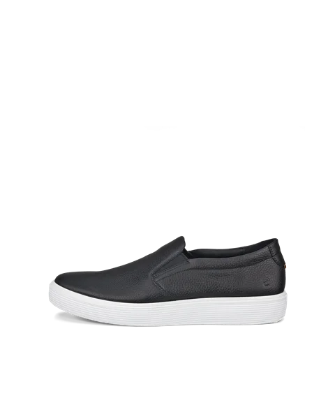ECCO® Soft 60 férfi bőr sneaker - FEKETE  - O