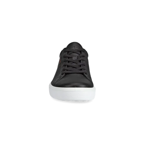 Męskie skórzane sneakersy ECCO® Soft 60 - Czarny - Front