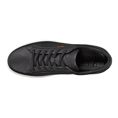 Męskie skórzane sneakersy ECCO® Soft 60 - Czarny - Top