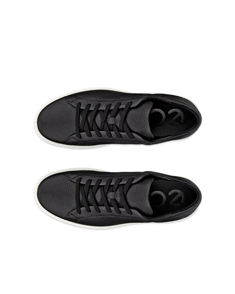 Men's ECCO® Soft 60 Leather Trainer - Black - Top_Left_Pair