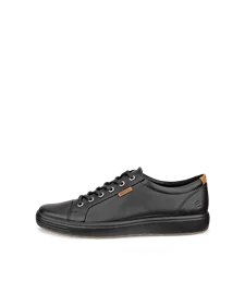 Men's ECCO® Soft 7 Leather Trainer - Black - O